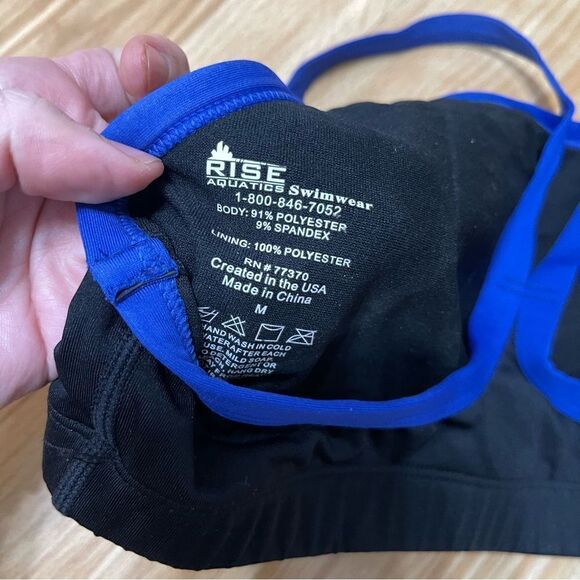 Rise Aquatics Blue and Black‎ Lifeguard Swimsuit Top Medium - Picture 5 of 5